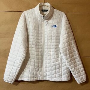 The North Face | Thermoball Puffer Jacket Quilted White with Blue Logo Size XL